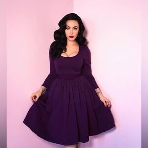 NWT Vixen by Micheline Pitt Troublemaker Swing dress in purple Size L